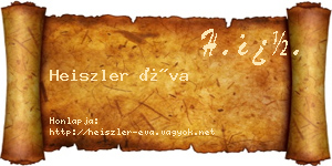 Heiszler Éva névjegykártya