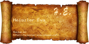 Heiszler Éva névjegykártya
